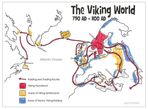 Map Of The Viking World And A Viking People Craft Layers Of Learning