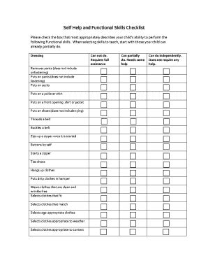 Skills Checklist Fill Online Printable Fillable Blank PdfFiller