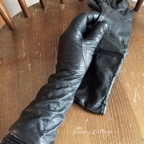 Vintage Cashmere Lining Black Leather Gloves By Lord And Etsy