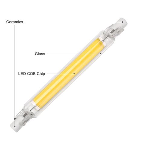 Dimmable R7s Led Cob Light Bulb 118mm Glass Ceramics Cool White Color