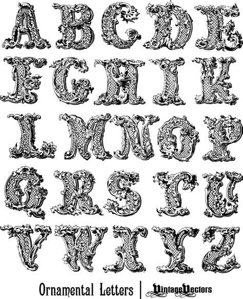 Ornate Alphabet Full Set Lettering Alphabet Lettering Design Alphabet