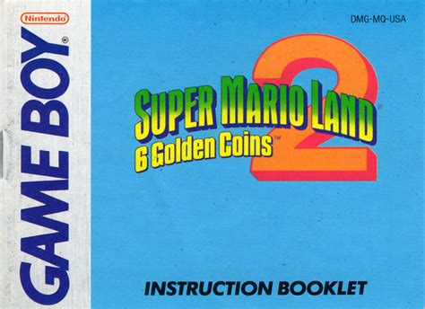 Super Mario Land 2 6 Golden Coins 1992 Game Boy Box Cover Art