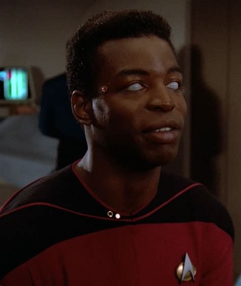 The next generation star levar burton was interviewed by remote on entertainment tonight, and was asked if there was potential for the first season of star trek: Image - Geordi La Forge without his VISOR.jpg | Memory ...