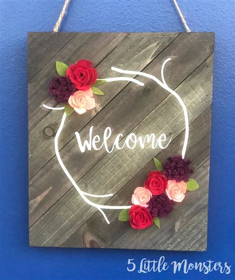 5 Little Monsters Welcome Sign With The Cricut Maker