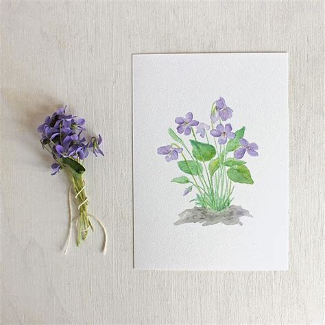 Watercolor Print Of Wood Violets My Watercolor Art