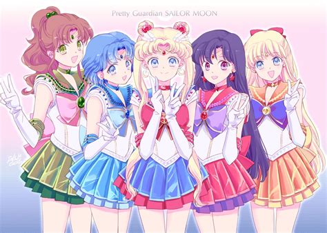 Aino Minako Group Hino Rei Kino Makoto Mizuno Ami Sailor Moon Saki Hxaxcxk Seifuku Tsukino