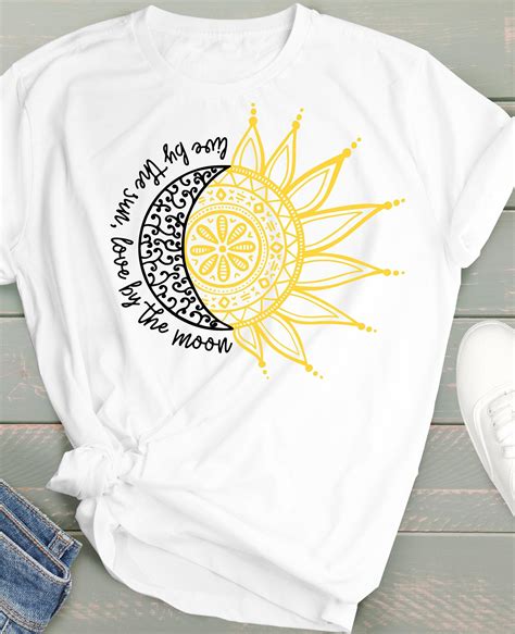 Sun And Moon T Shirt Live By The Sun Hippie T Shirt Summer Etsy Uk