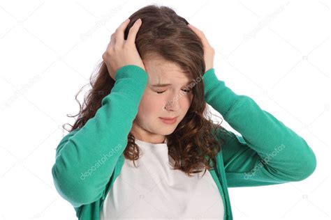 Pain Of Stressed Teenager Girl In Despair — Stock Photo © Darrinahenry