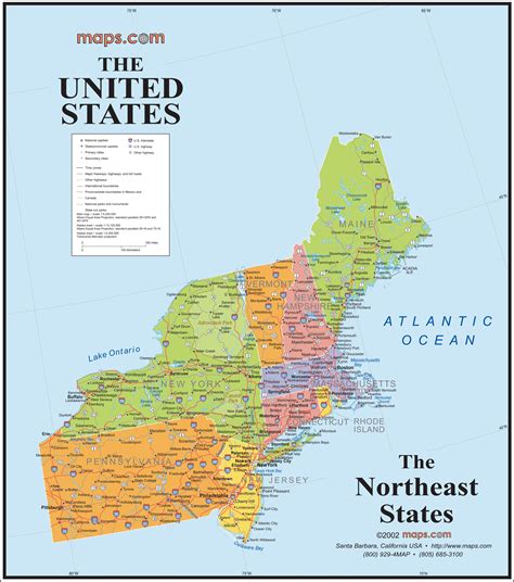 Northeast States Regional Wall Map By
