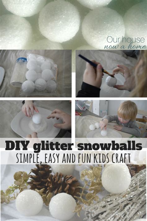 Diy Glitter Snowballs Our House Now A Home Glitter Diy Holiday
