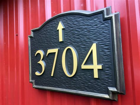 Custom Carved House Number Street Address Sign With Arrow The