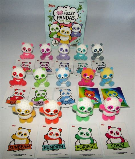 Topps I Love Fuzzy Pandas Cute Figures Complete Set Of 14 Panda