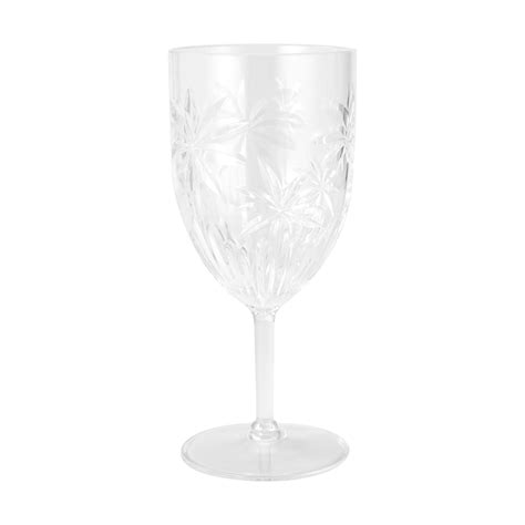 4 Clear Palm Acrylic Wine Glasses Kmart