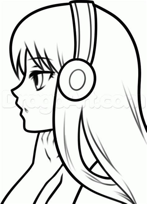 Draw An Anime Music Girl Step By Step Drawing Sheets Added By Dawn January 7 2017 70940 Pm