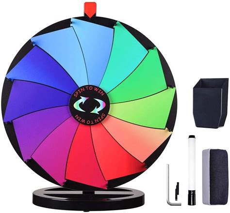Winspin 24 Editable Color Prize Wheel Dry Erase Fortune Spinning Game