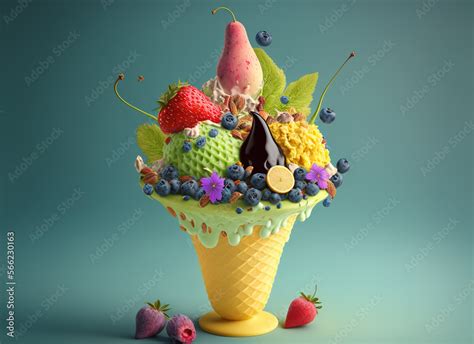 cup of ice cream and fruits colored ice cream vanilla ice cream fruits ice cream tasty ice