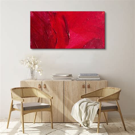 Painting Abstraction Red Canvas Print 120x60 Picture Ready To Hang Wall