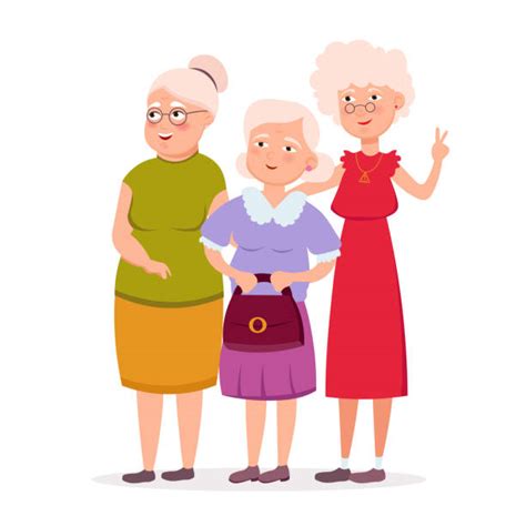 Best Senior Women Friends Illustrations Royalty Free Vector Graphics