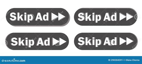 Skip Ad Button Video Block Icon For Advertising App Template For