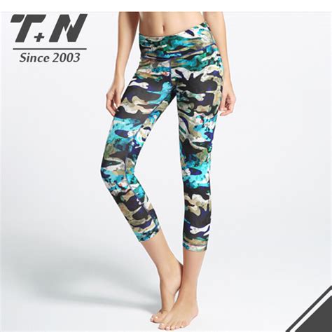 Custom Made Sublimation Colorful Women Wearing Long Tight Yoga Pants