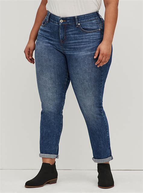 Plus Size Bombshell Straight Jean Premium Stretch Medium Wash Torrid