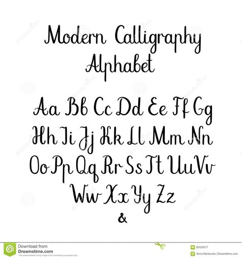 Modern Calligraphy Alphabet Script Alphabet Hand Lettering Alphabet Brush Lettering Bullet