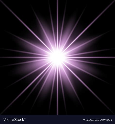 Sunlight With Lens Flare Effect Purple Color Vector Image