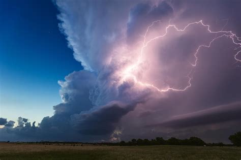 Premium Photo Thunderstorm Cumulonimbus Cloud Illuminated By Lightning