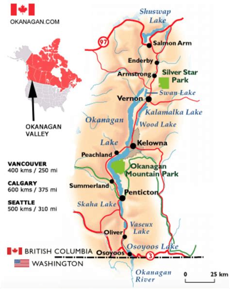 1 Map Of The Okanagan Valley Reproduced With Permission From