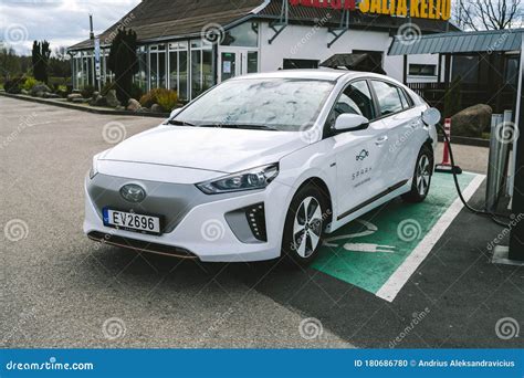 Charging Hyundai Ioniq Electric Vehicle Editorial Image Image Of