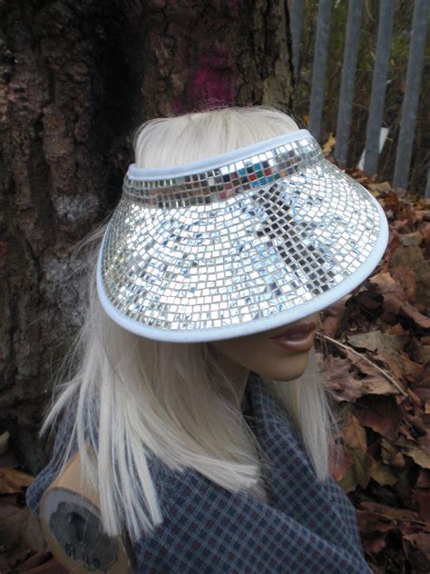 Mirror Ball Disco Ball Visor Hat Festival Glitz Glam Costume Party Glitter Baseball Cap Unisex