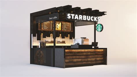 Starbucks By Thiago Rocha At Coroflot Com Cafe Interior Design Coffee Shop Design Kiosk Design