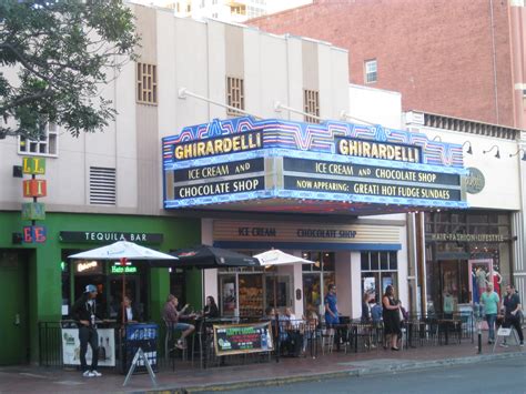 It is a 16½ block historical neighborhood in downtown san diego, and is the site of several entertainment and night life venues, as well as scheduled events and festivals, including mardi gras in the gaslamp, street scene music festival. Ice cream shop in an old cinema in Gas Lamp District, San ...