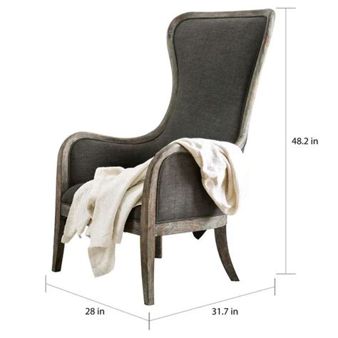 Furniture Of America Lysa Rustic Grey Fabric Wingback Accent Chair On