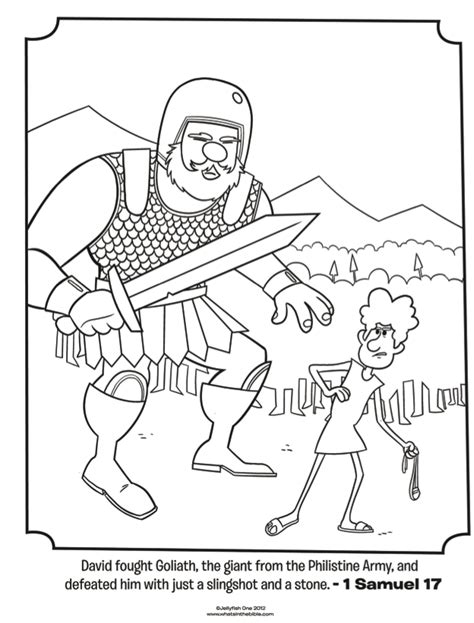 David And Goliath Coloring Pages Kidsuki