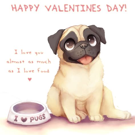 Pug Valentine By Dexikon Pug Valentine Pug Cartoon Pugs
