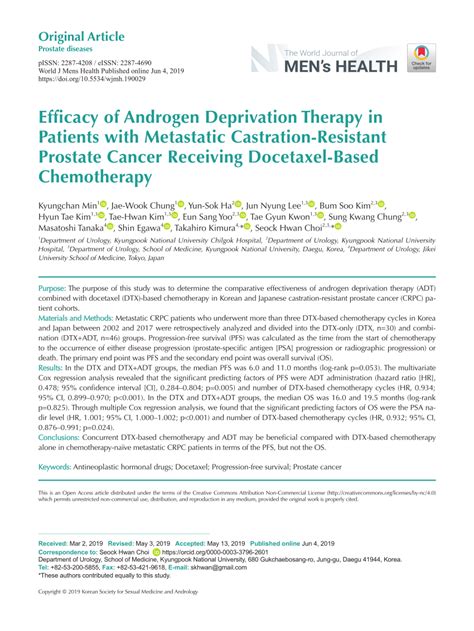 Pdf Efficacy Of Androgen Deprivation Therapy In Patients With Metastatic Castration Resistant