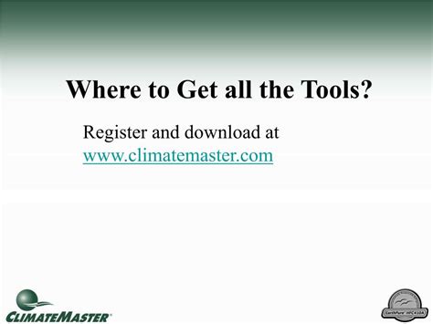 Ppt Climatemaster Softwaretools Powerpoint Presentation Free