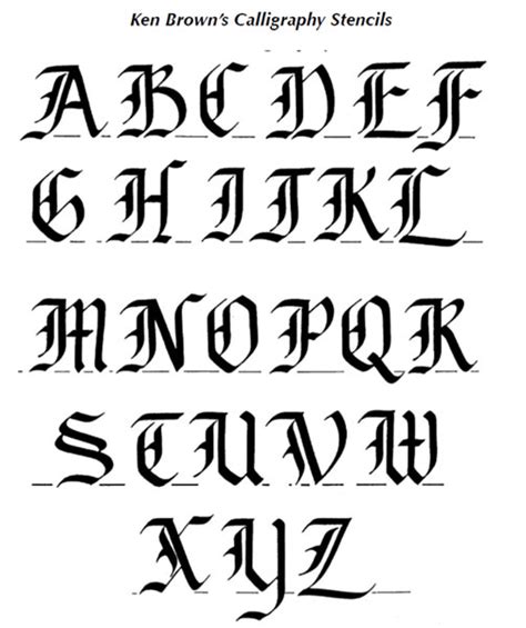 Calligraphy Alphabet Old English Calligraphy Alphabet