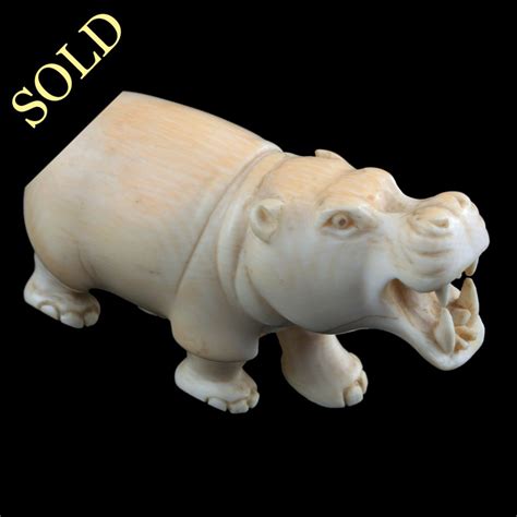 Antique Ivory Hippo Ivory Hippopotamus Figure