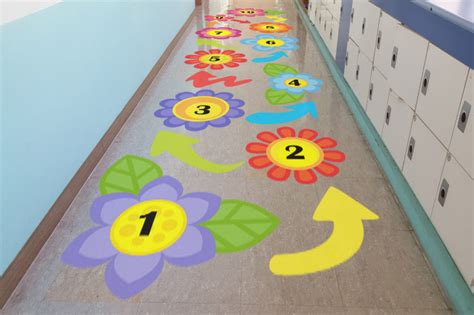 Sensory Pathway Floor Sticker Kit Flower Garden