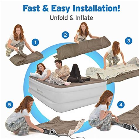 Etekcity Queen Size Air Mattress Blow Up Bed Inflatable Mattress Raised Airbed With Built In