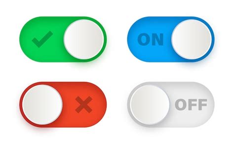 Premium Vector Toggle Switch Buttons On And Off Icon With Green Yes