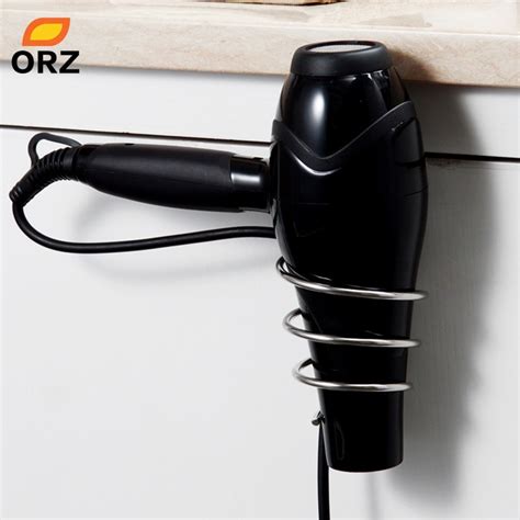 orz home supply spiral blow dryer stand flat hair organizer door ring dryer holder stainless
