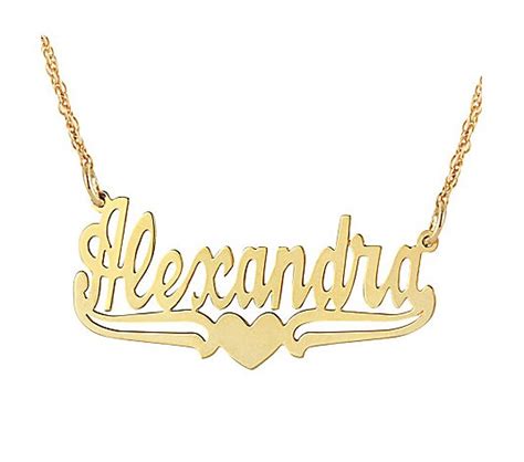 Personalized Name Plate Necklace 14k Gold