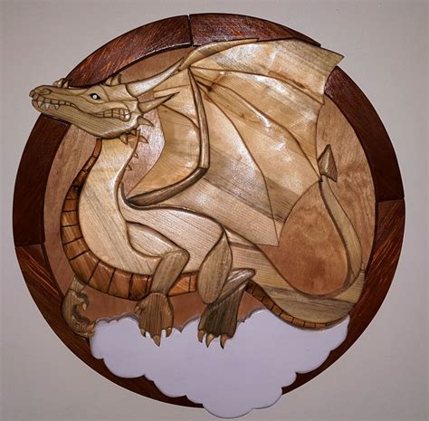 Dragon In Flight Wood Wall Hanging Intarsia By Mlwoodshopcreations