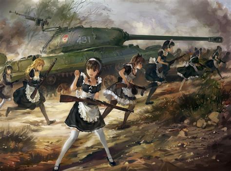 Fond Décran Art Fantastique Anime Filles Anime Guerre Soldat