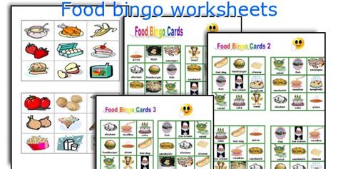 Food Bingo Cards For Kids
