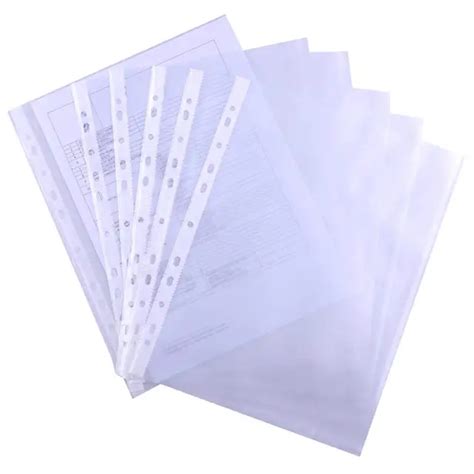11 Hole Clear Sheet Protector Holds 8 12 X 11 Paper Pack Of 50 In