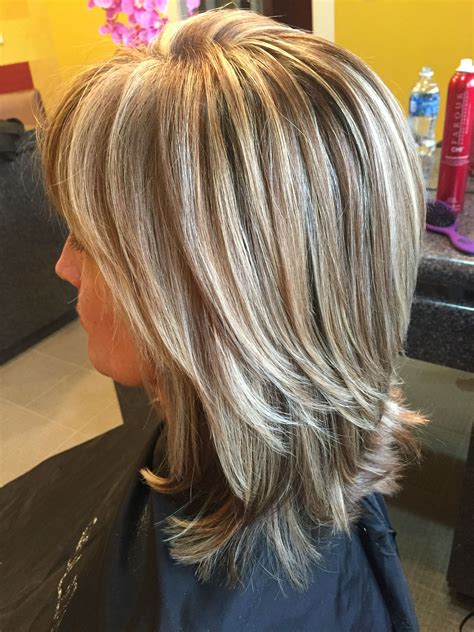 Highlight And Lowlight And Medium Length Layered Haircut By Lauren